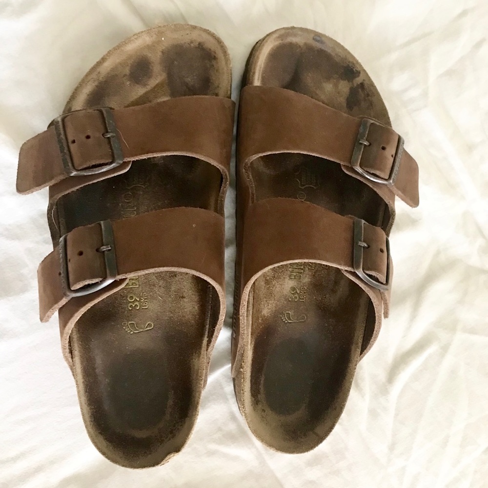 Brown Leather Birkenstocks Size 39